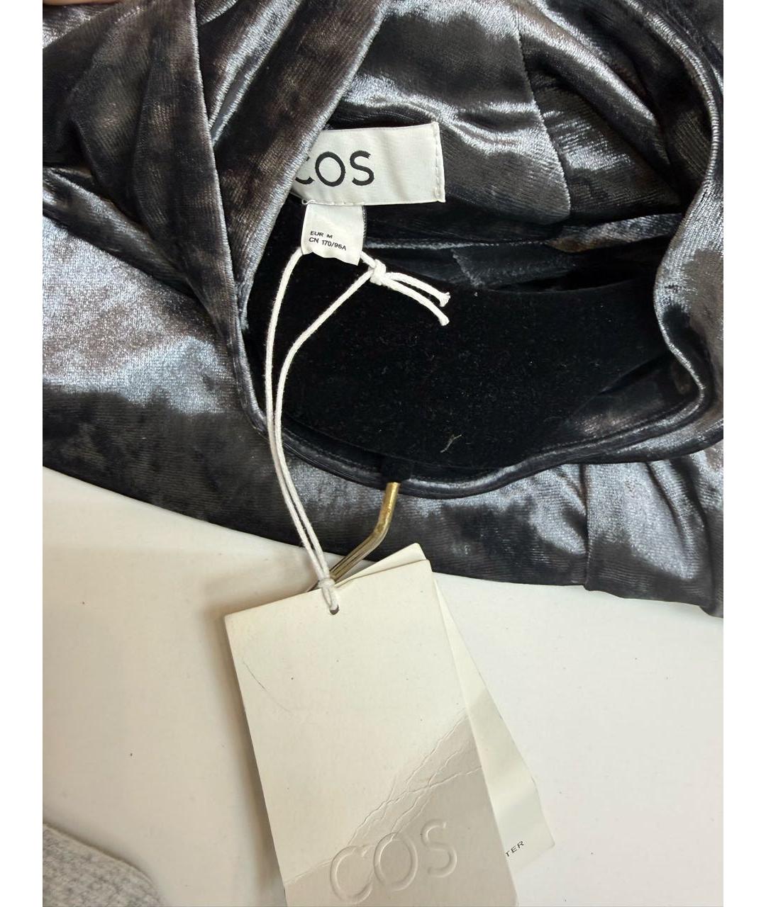 COS Антрацитовое бархатное вечернее платье, фото 3