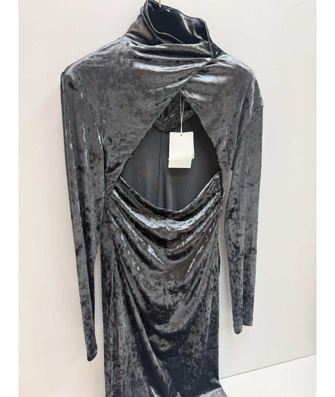 COS Антрацитовое бархатное вечернее платье, фото 2
