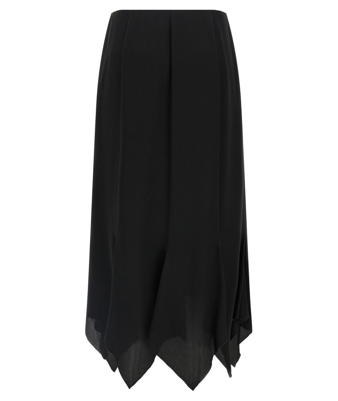 VALENTINO Черная шелковая юбка миди, фото 2