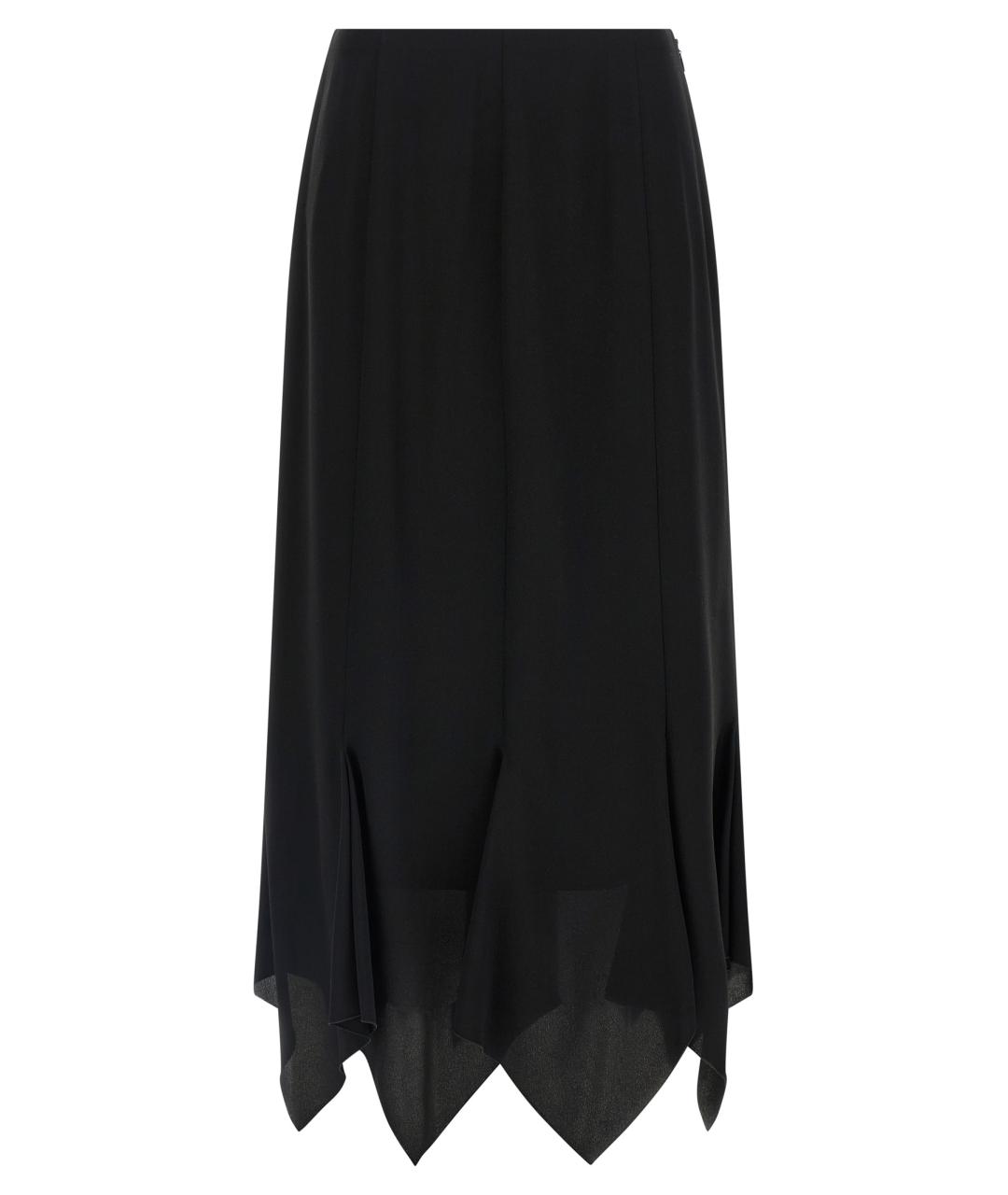 VALENTINO Черная шелковая юбка миди, фото 1