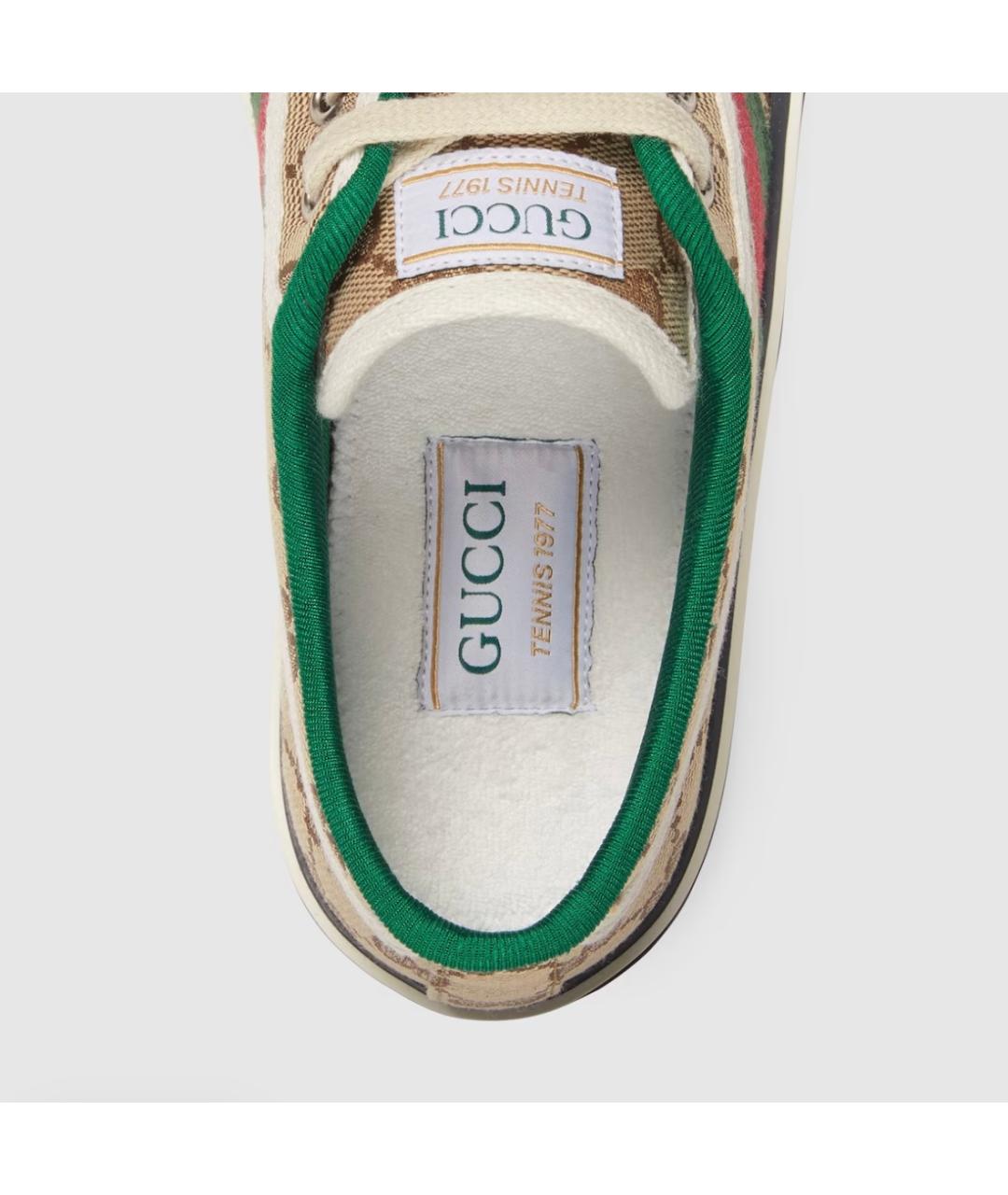 GUCCI Бежевые текстильные кеды, фото 5