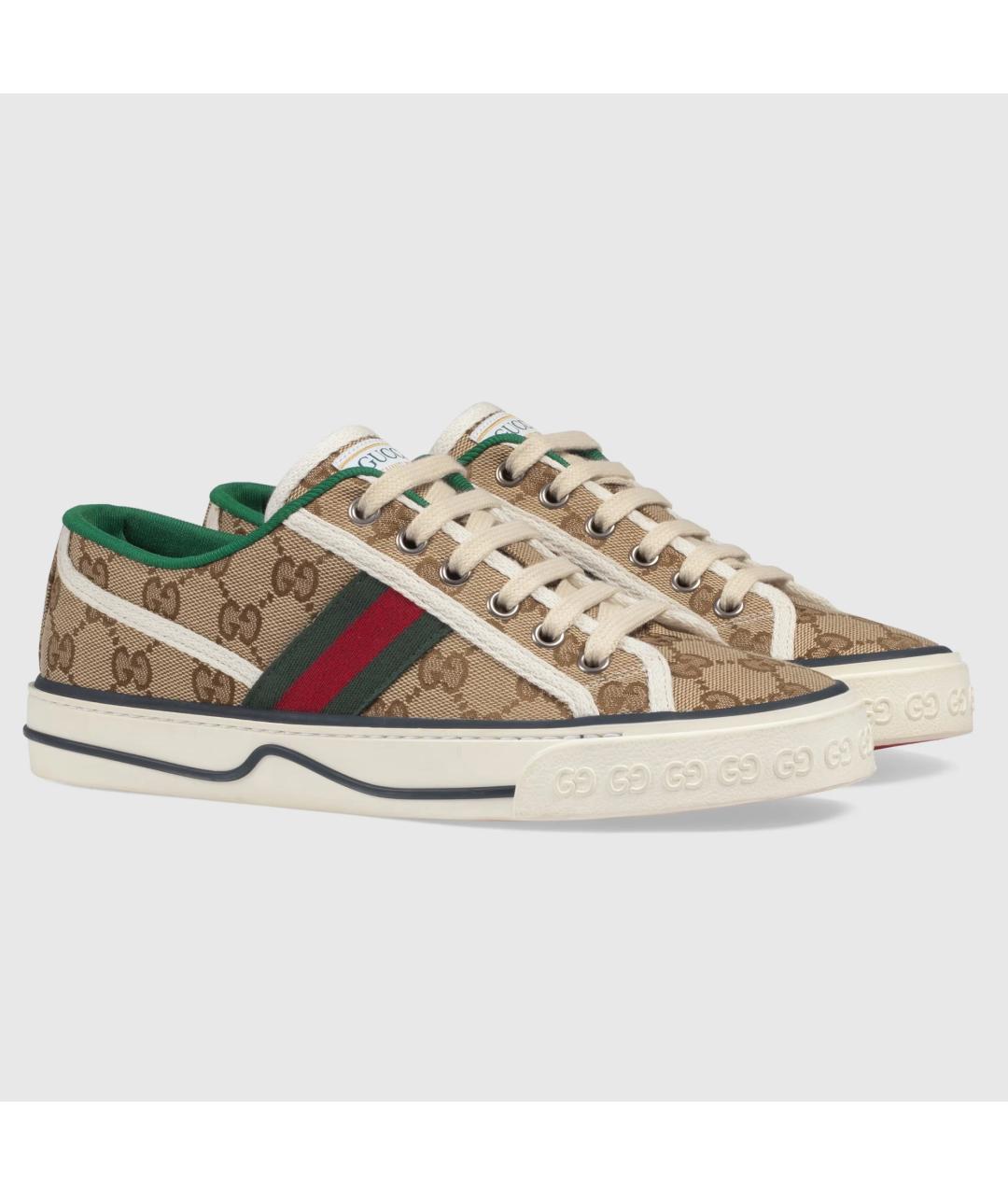 GUCCI Бежевые текстильные кеды, фото 2