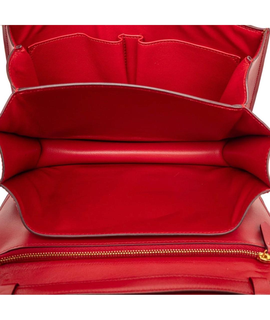 CELINE Красная кожаная сумка через плечо, фото 4