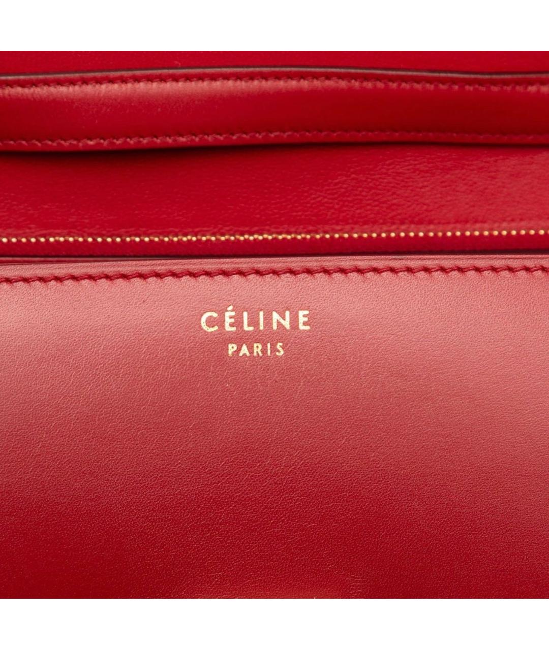 CELINE Красная кожаная сумка через плечо, фото 5