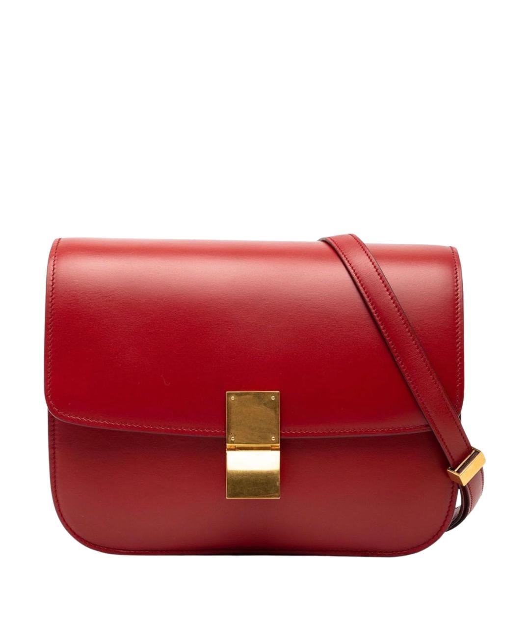 CELINE Красная кожаная сумка через плечо, фото 1