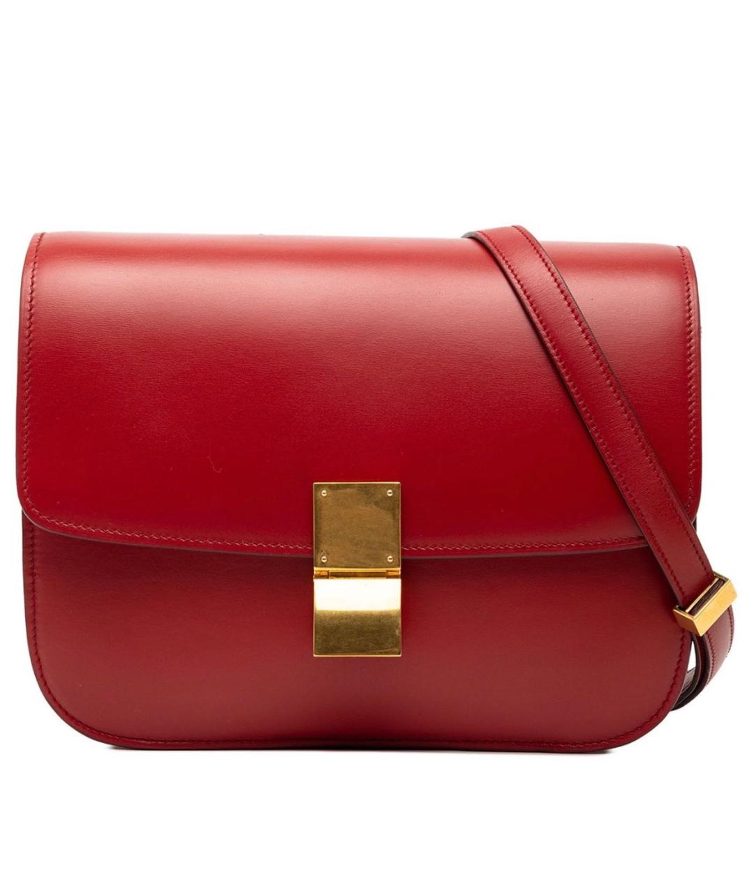 CELINE Красная кожаная сумка через плечо, фото 7