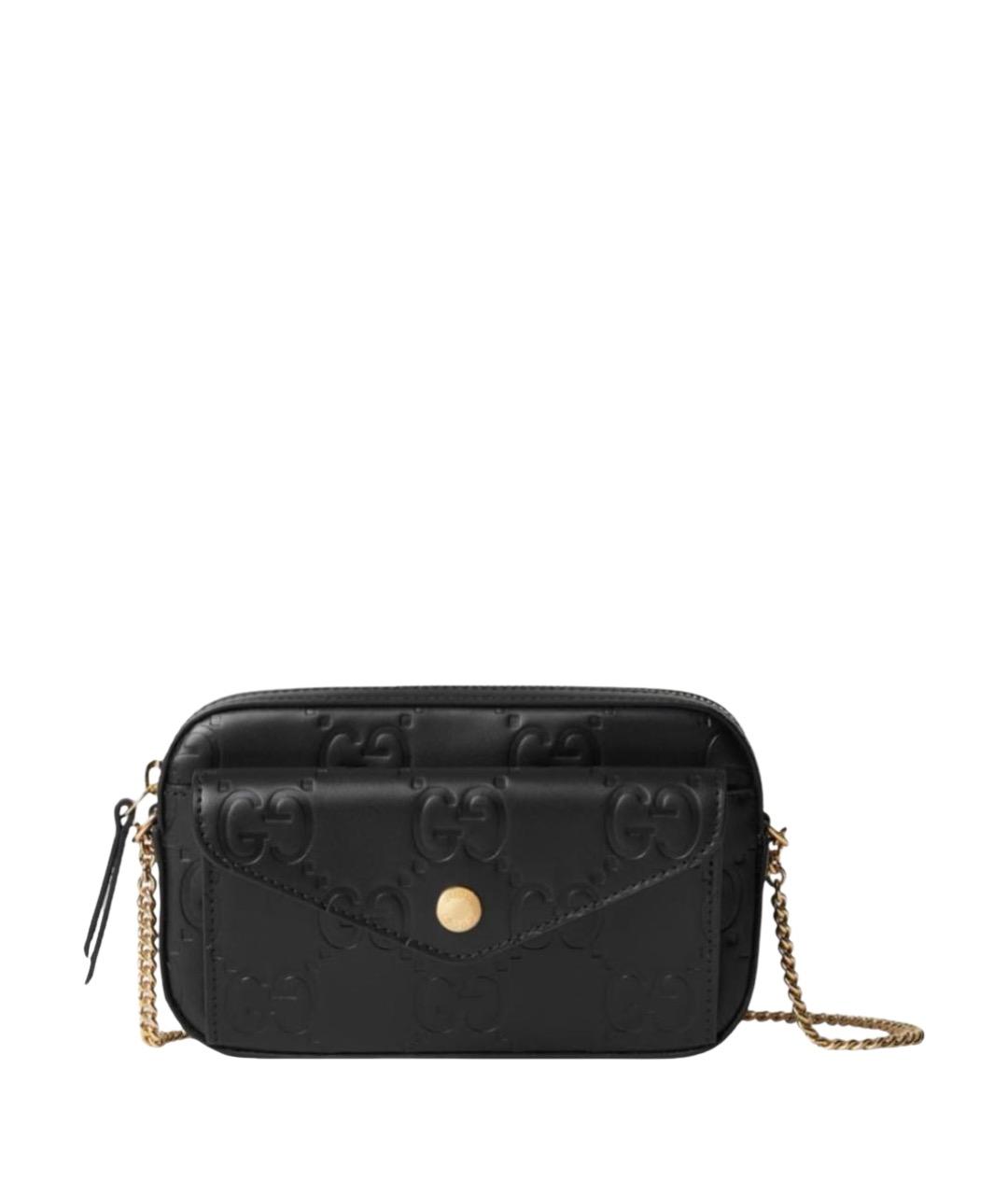 GUCCI Черная кожаная сумка через плечо, фото 1