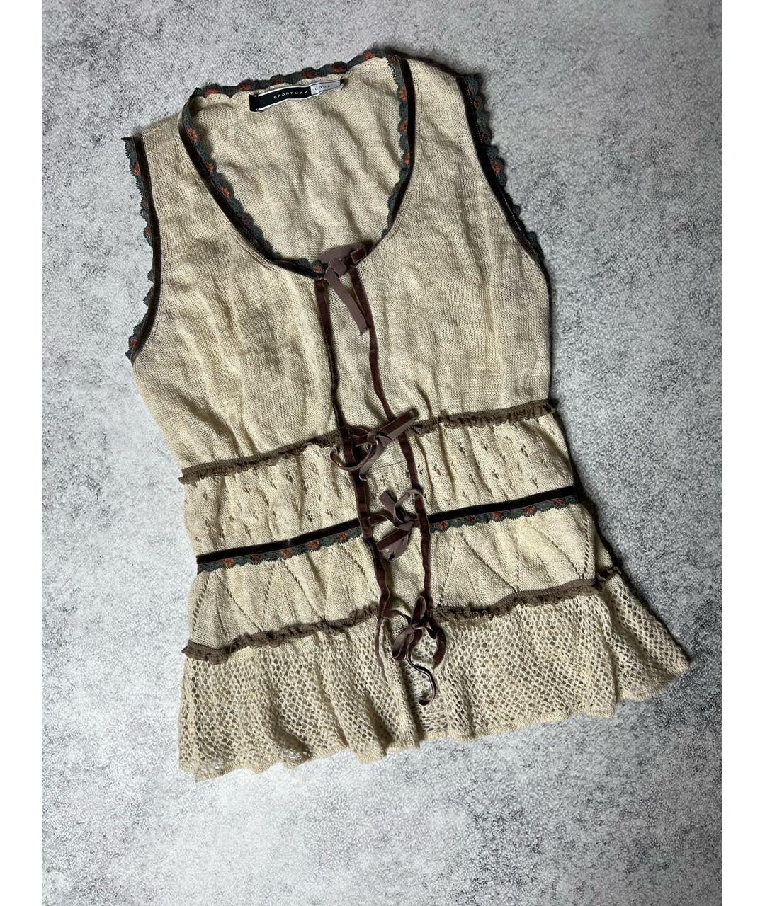 SPORT MAX CODE Бежевая шерстяная жилетка, фото 9