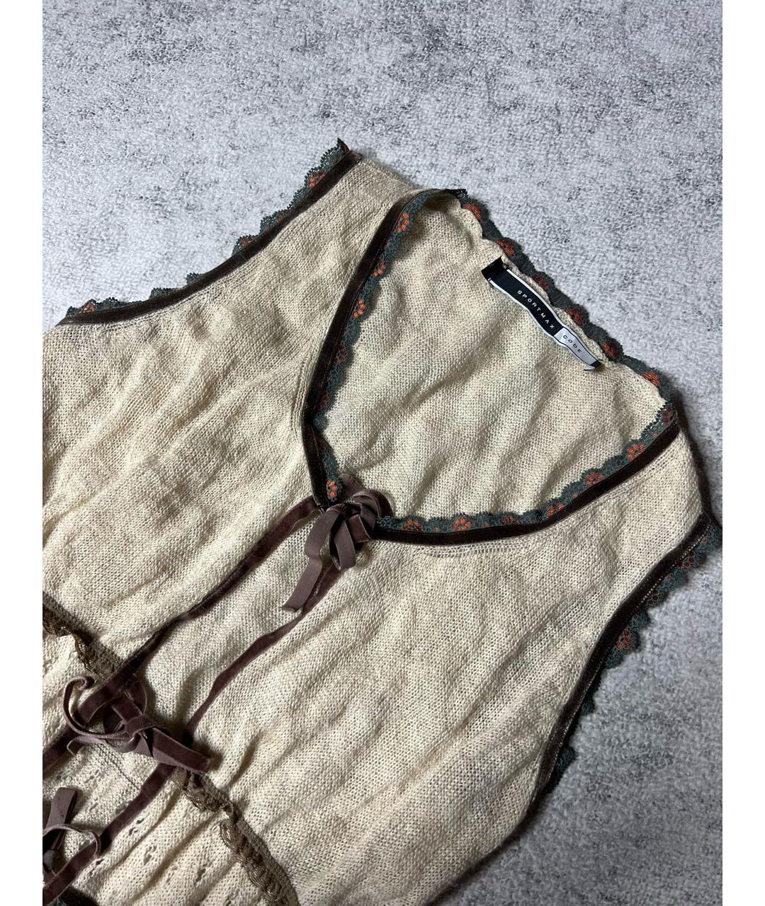 SPORT MAX CODE Бежевая шерстяная жилетка, фото 4