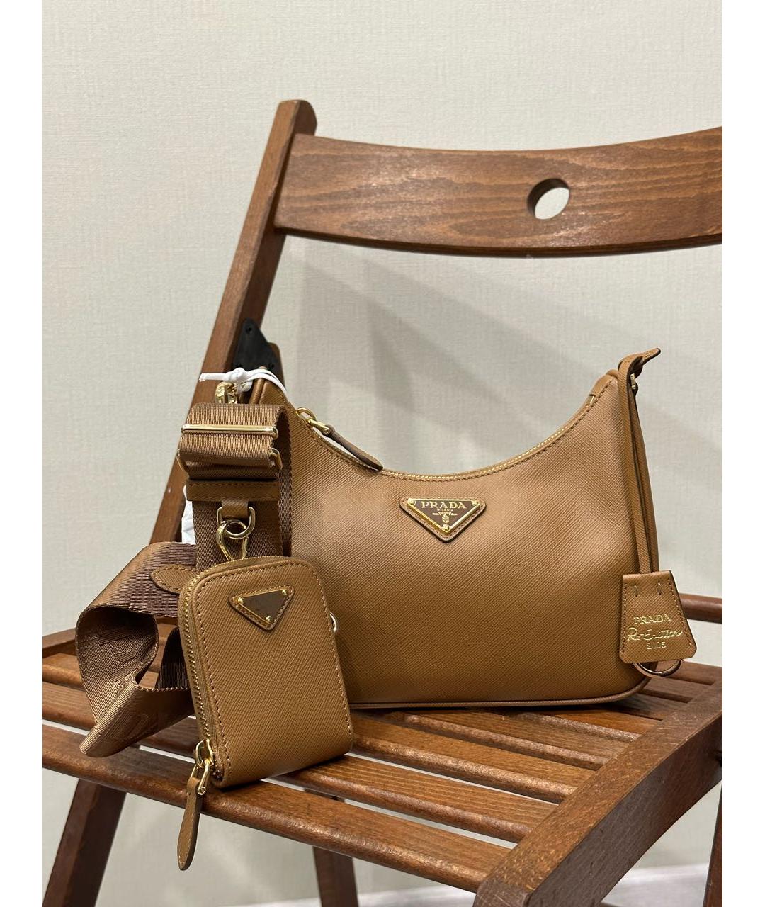 PRADA Коричневая кожаная сумка через плечо, фото 2