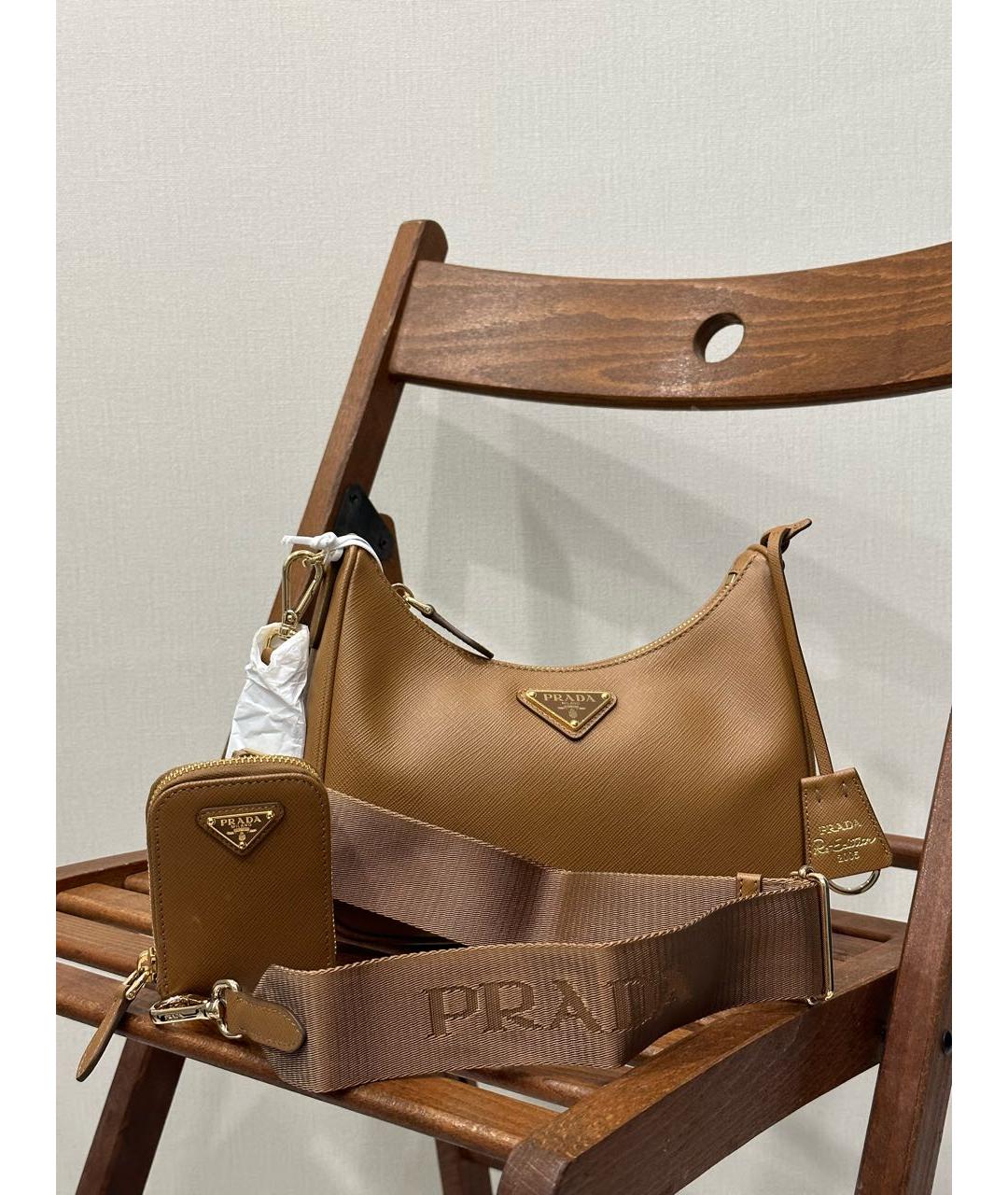 PRADA Коричневая кожаная сумка через плечо, фото 3