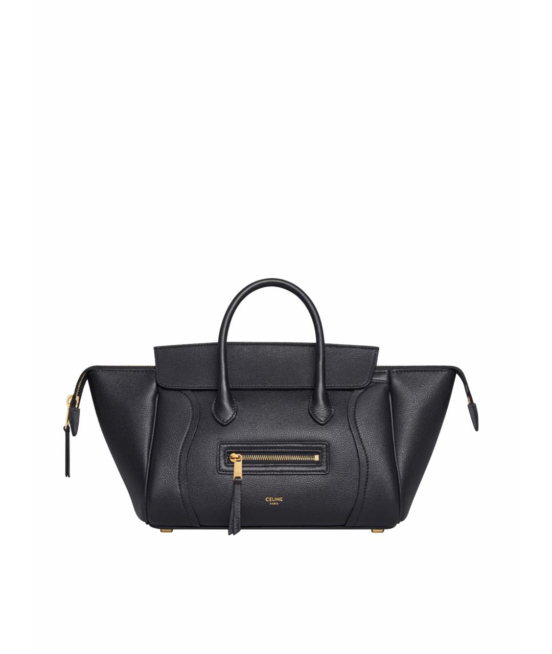 CELINE Черная кожаная сумка тоут, фото 1