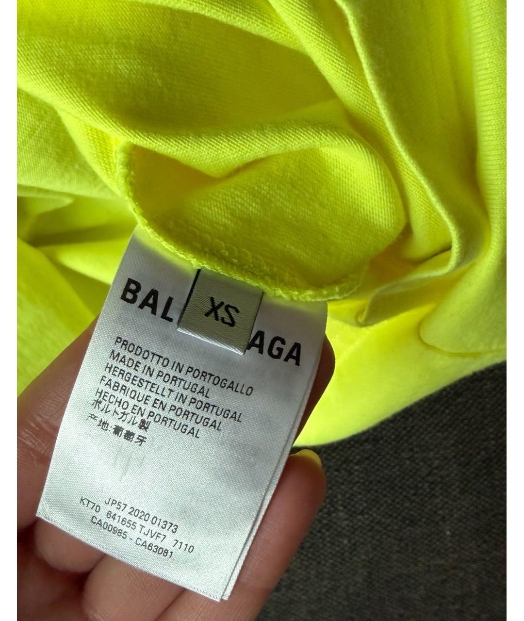 BALENCIAGA Желтая футболка, фото 4