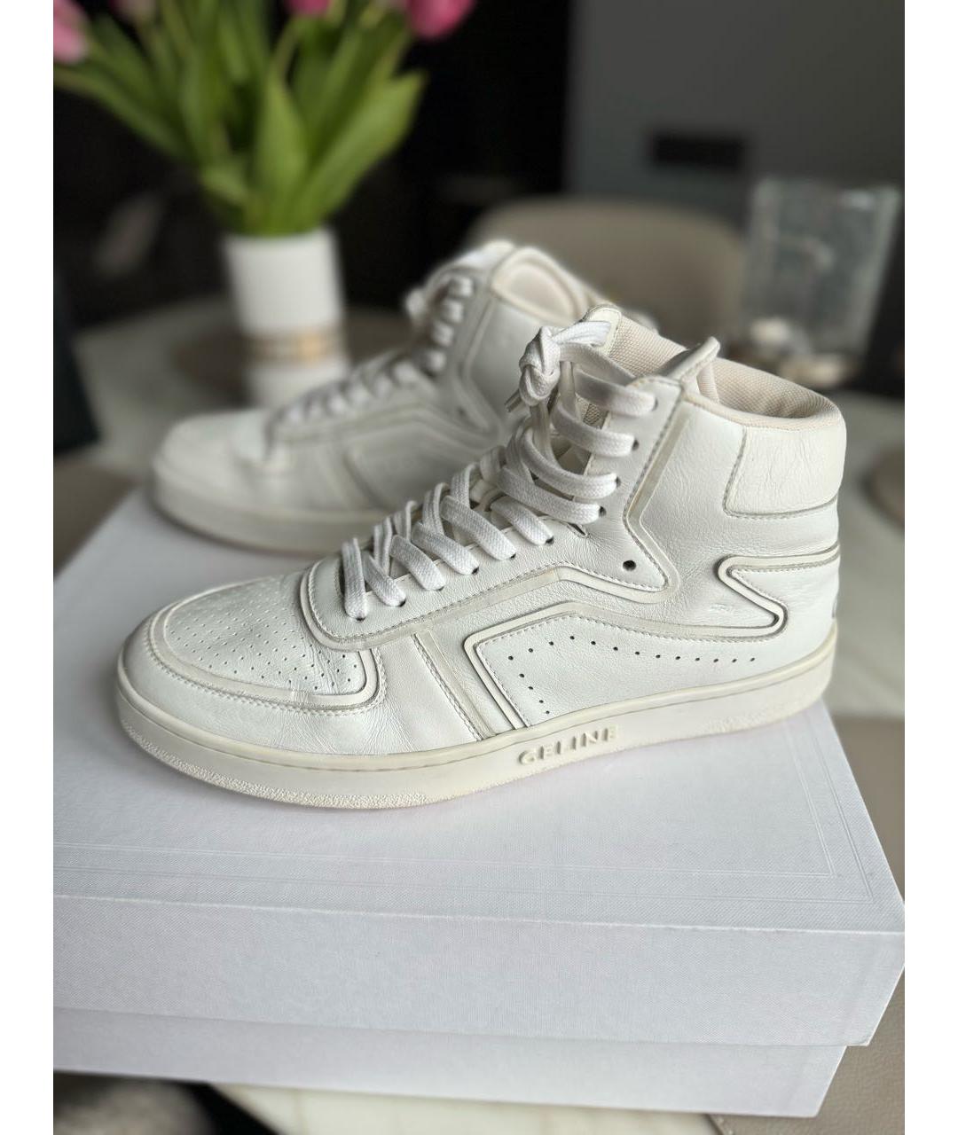 CELINE Белые кожаные кеды, фото 7