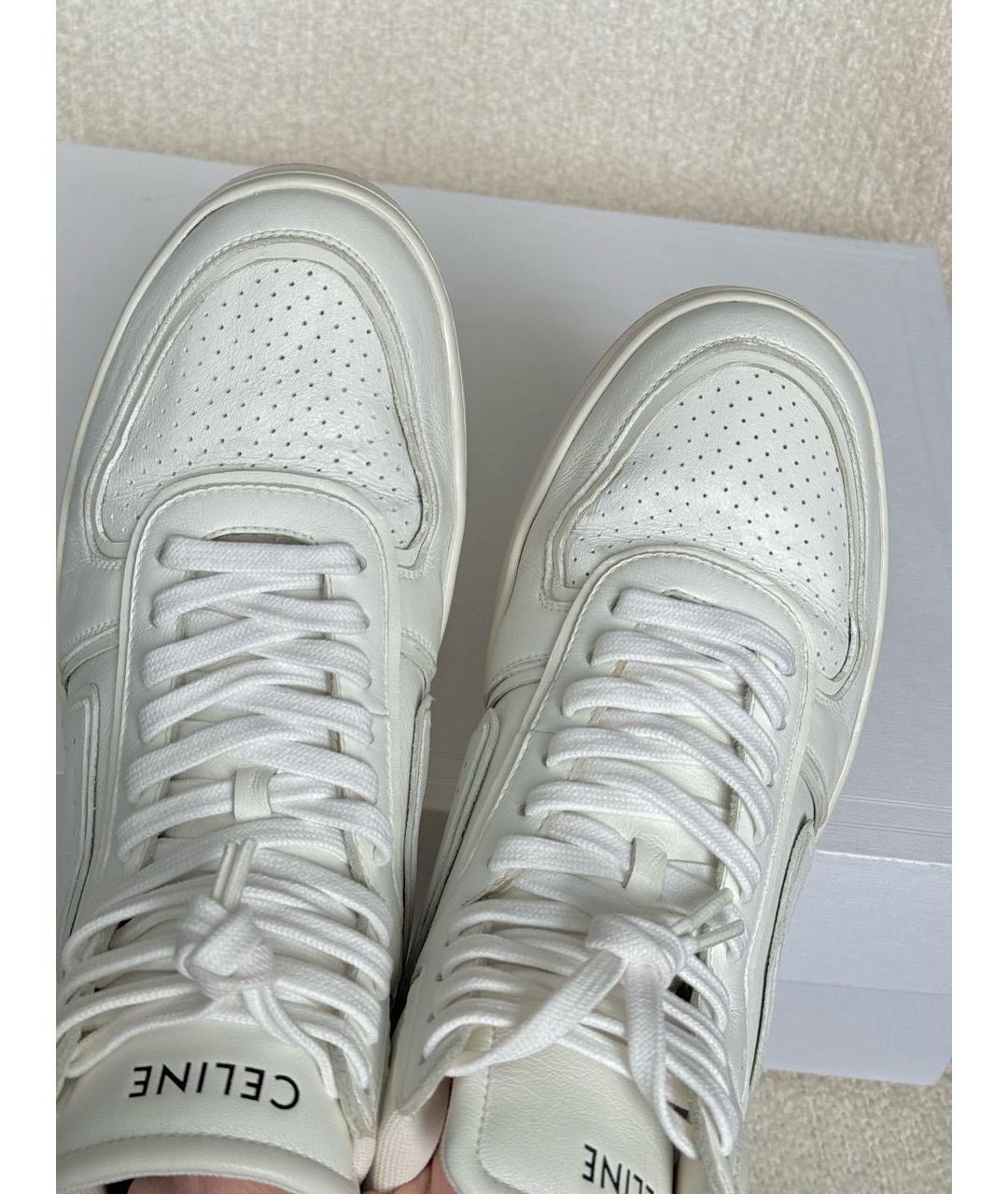 CELINE Белые кожаные кеды, фото 5