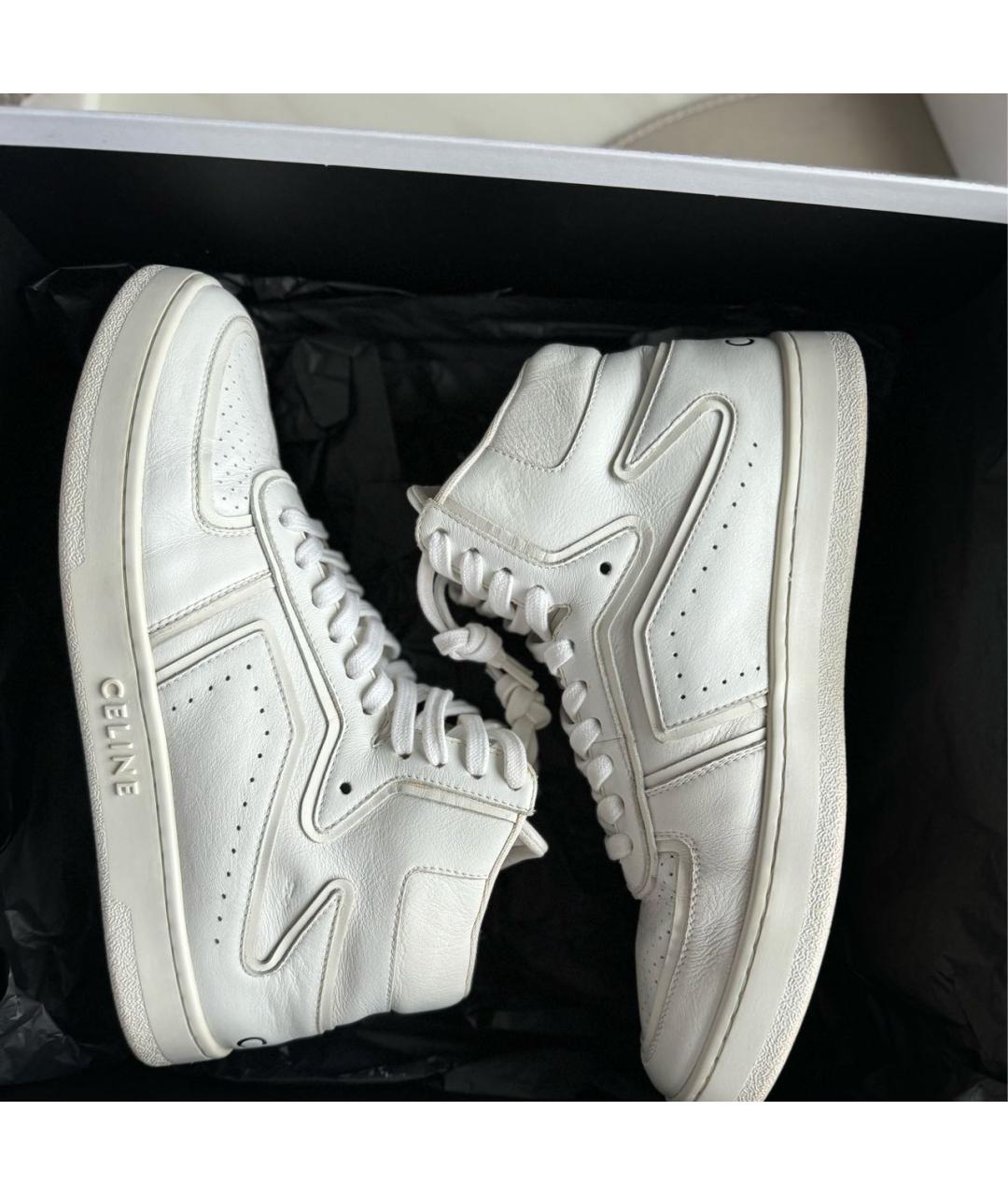 CELINE Белые кожаные кеды, фото 2