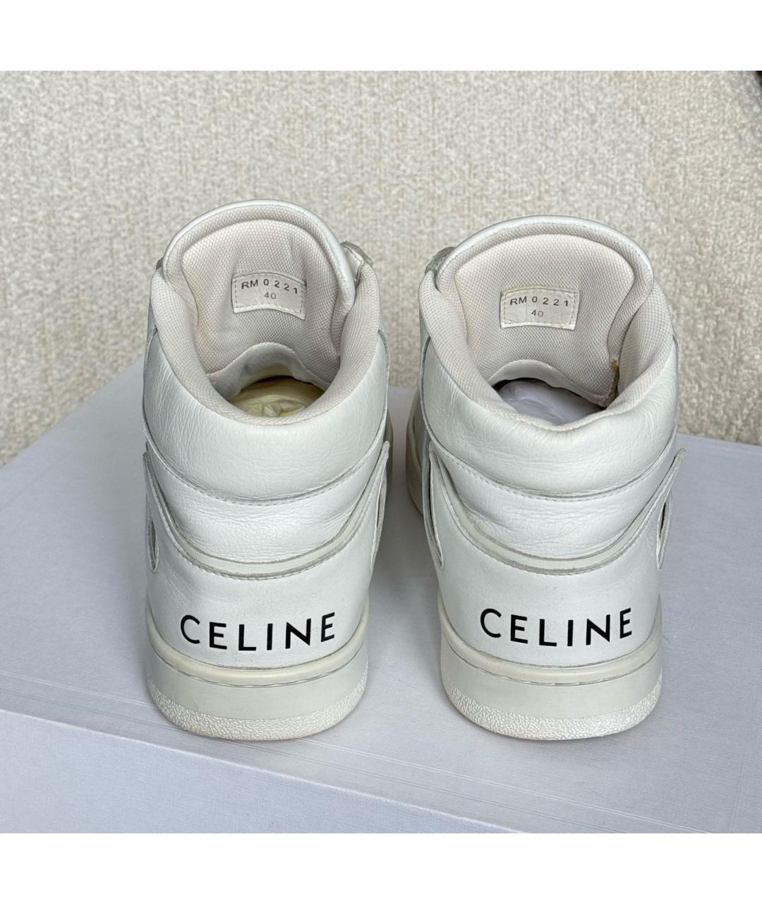 CELINE Белые кожаные кеды, фото 6