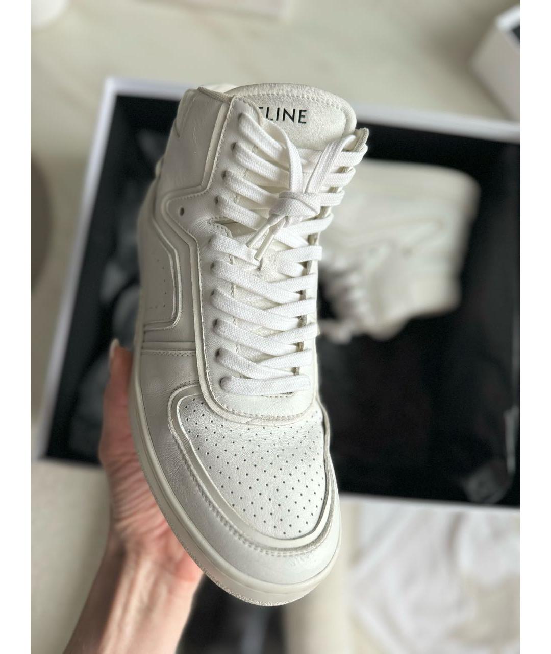 CELINE Белые кожаные кеды, фото 3