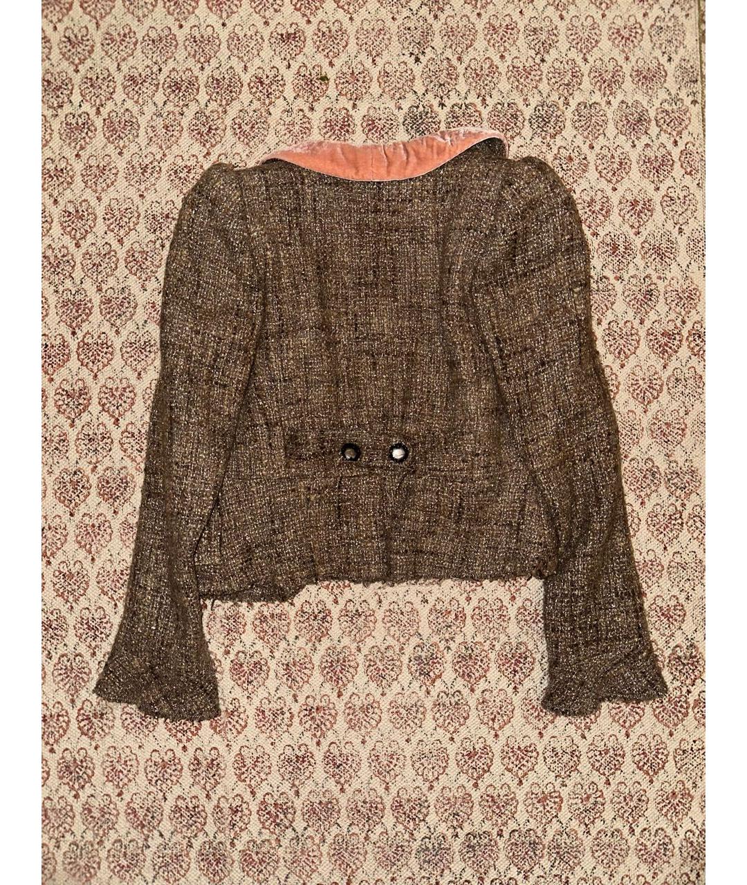 MARC JACOBS Антрацитовый твидовый жакет/пиджак, фото 2