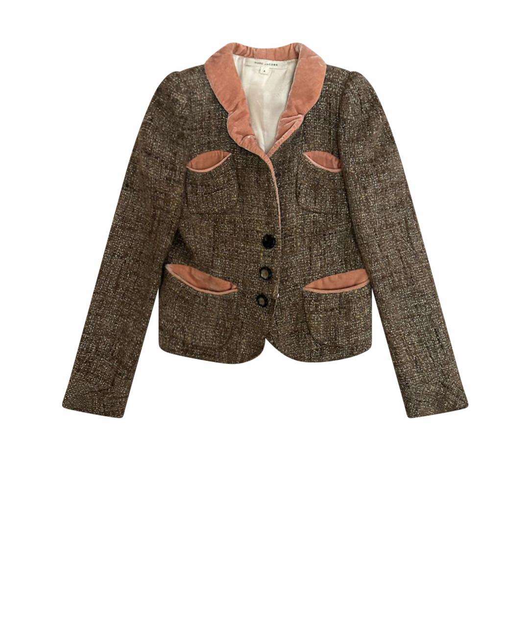 MARC JACOBS Антрацитовый твидовый жакет/пиджак, фото 1