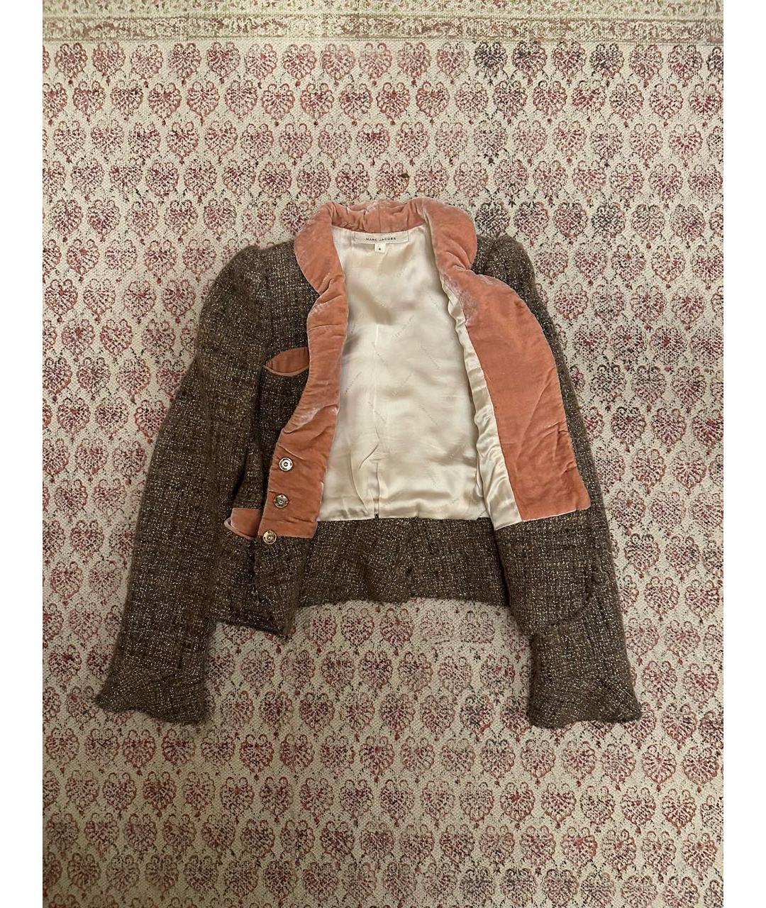 MARC JACOBS Антрацитовый твидовый жакет/пиджак, фото 3