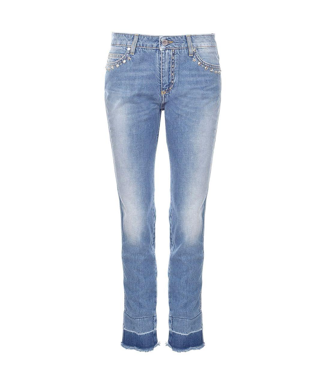 ERMANNO SCERVINO Голубые хлопковые прямые джинсы, фото 9