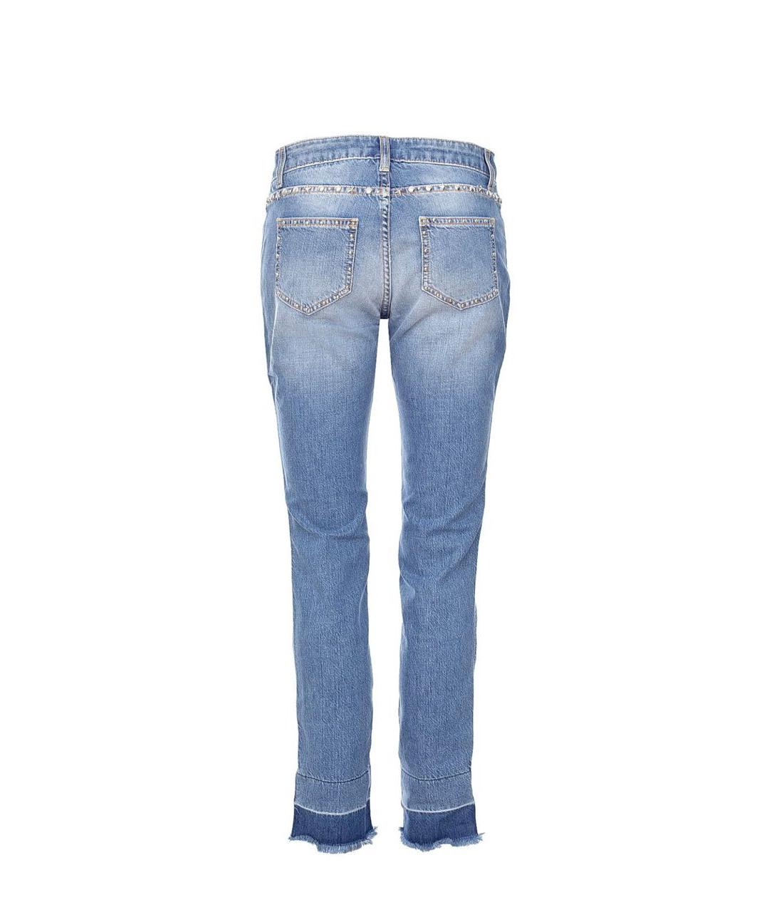 ERMANNO SCERVINO Голубые хлопковые прямые джинсы, фото 2