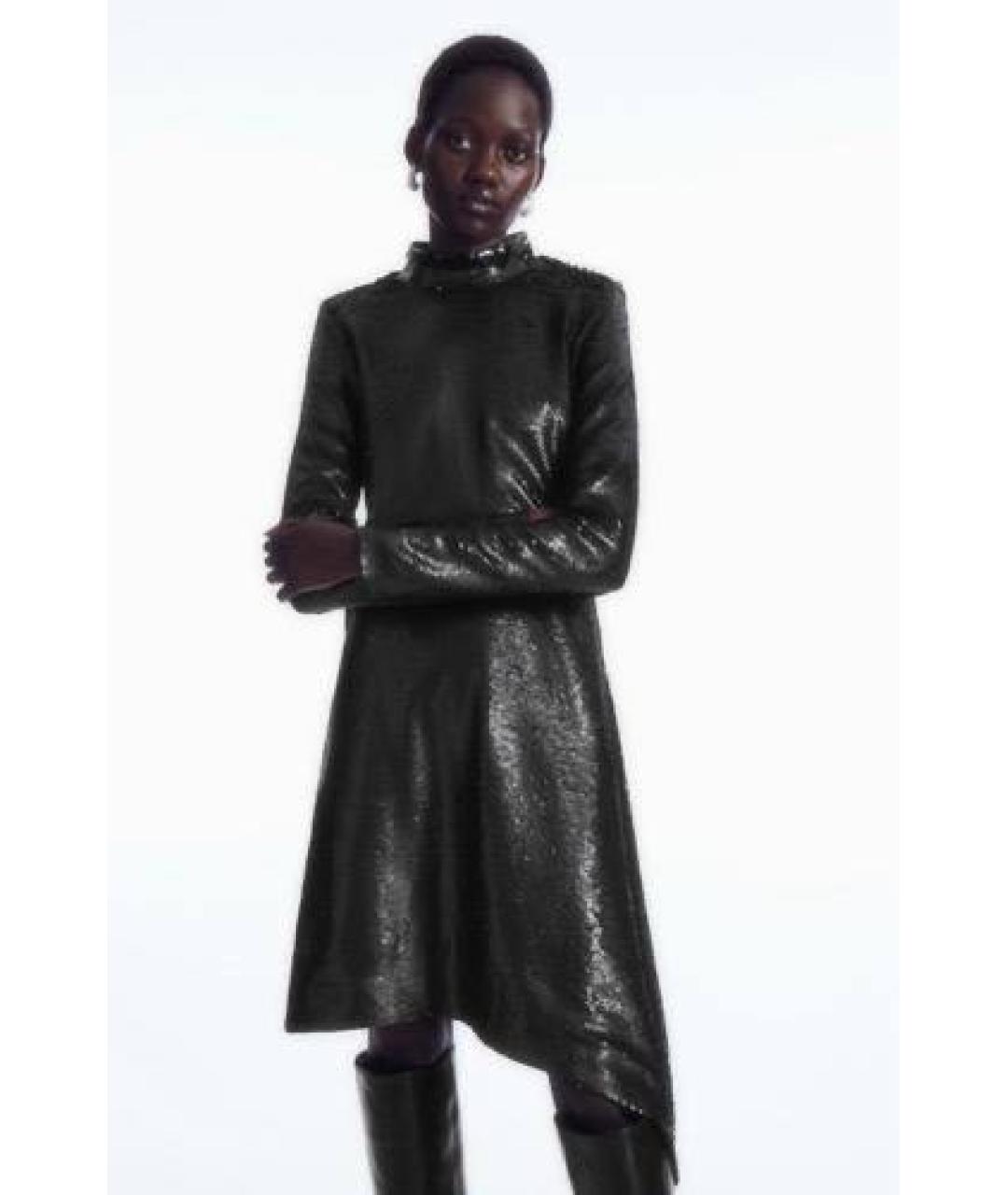 COS Черное вискозное вечернее платье, фото 6