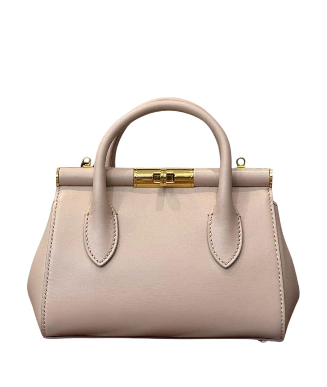 DOLCE&GABBANA Розовая кожаная сумка тоут, фото 1