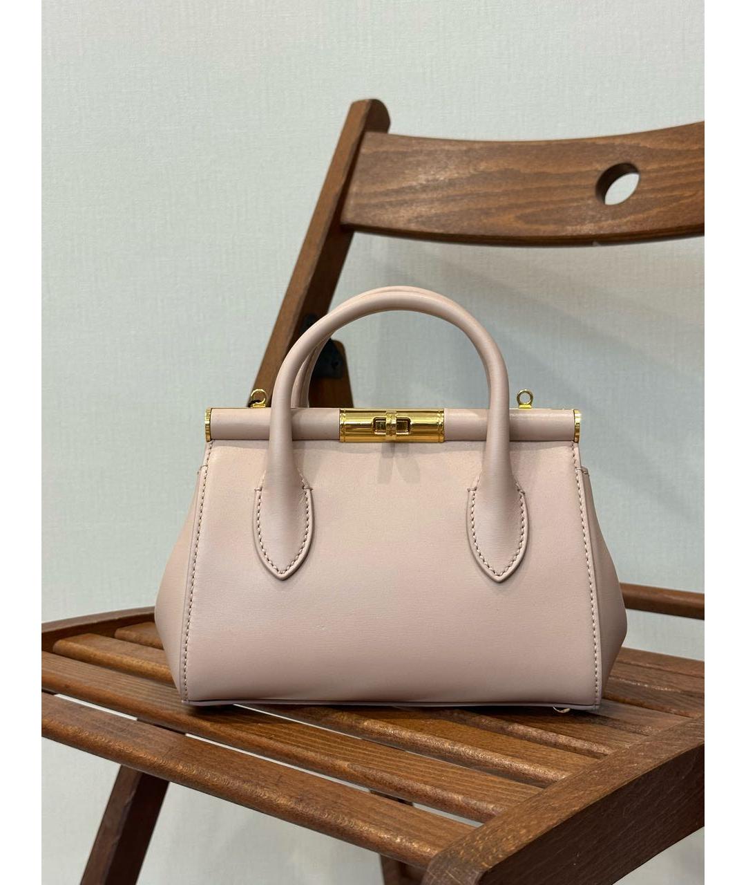 DOLCE&GABBANA Розовая кожаная сумка тоут, фото 9