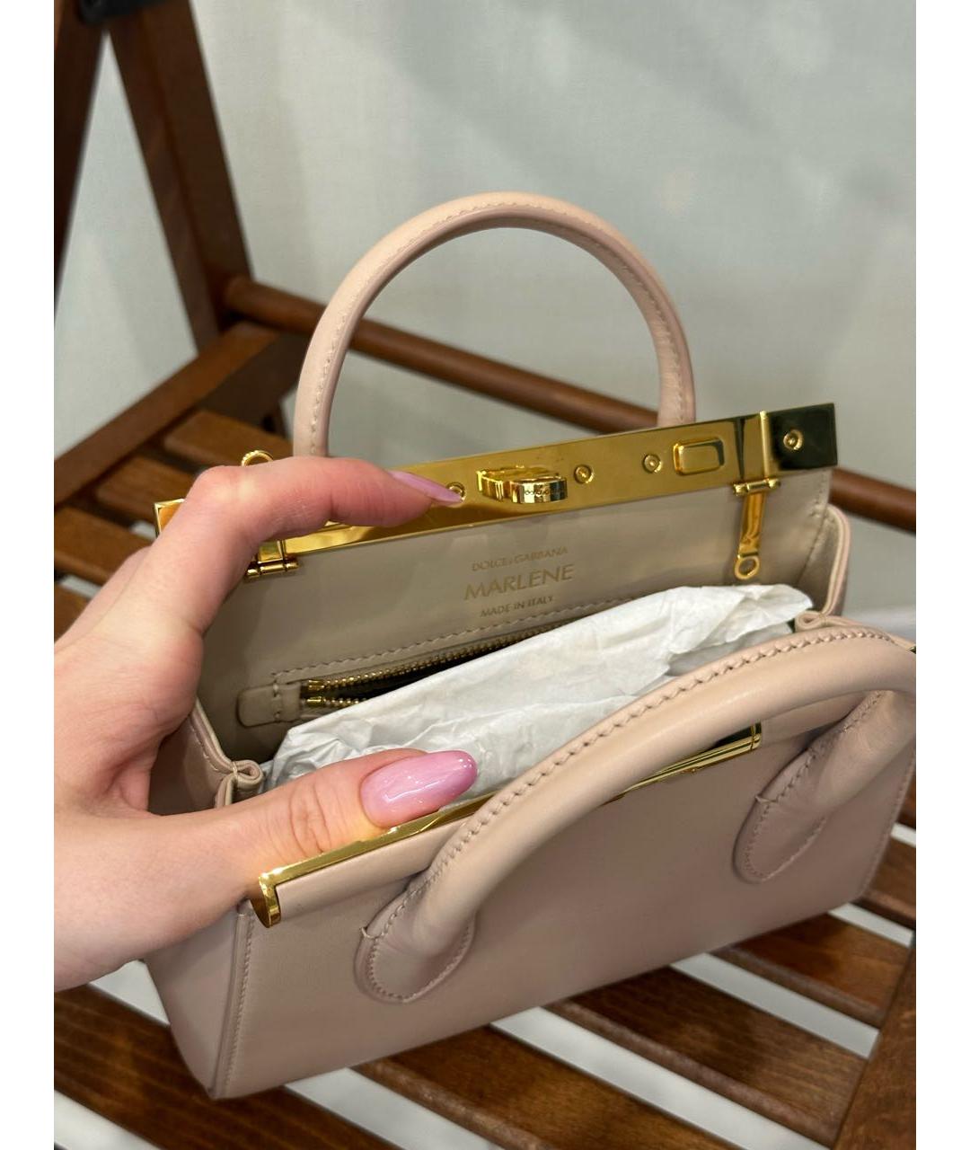 DOLCE&GABBANA Розовая кожаная сумка тоут, фото 5