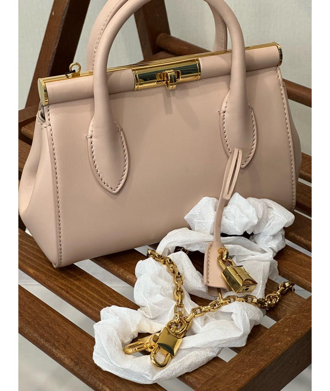 DOLCE&GABBANA Розовая кожаная сумка тоут, фото 8