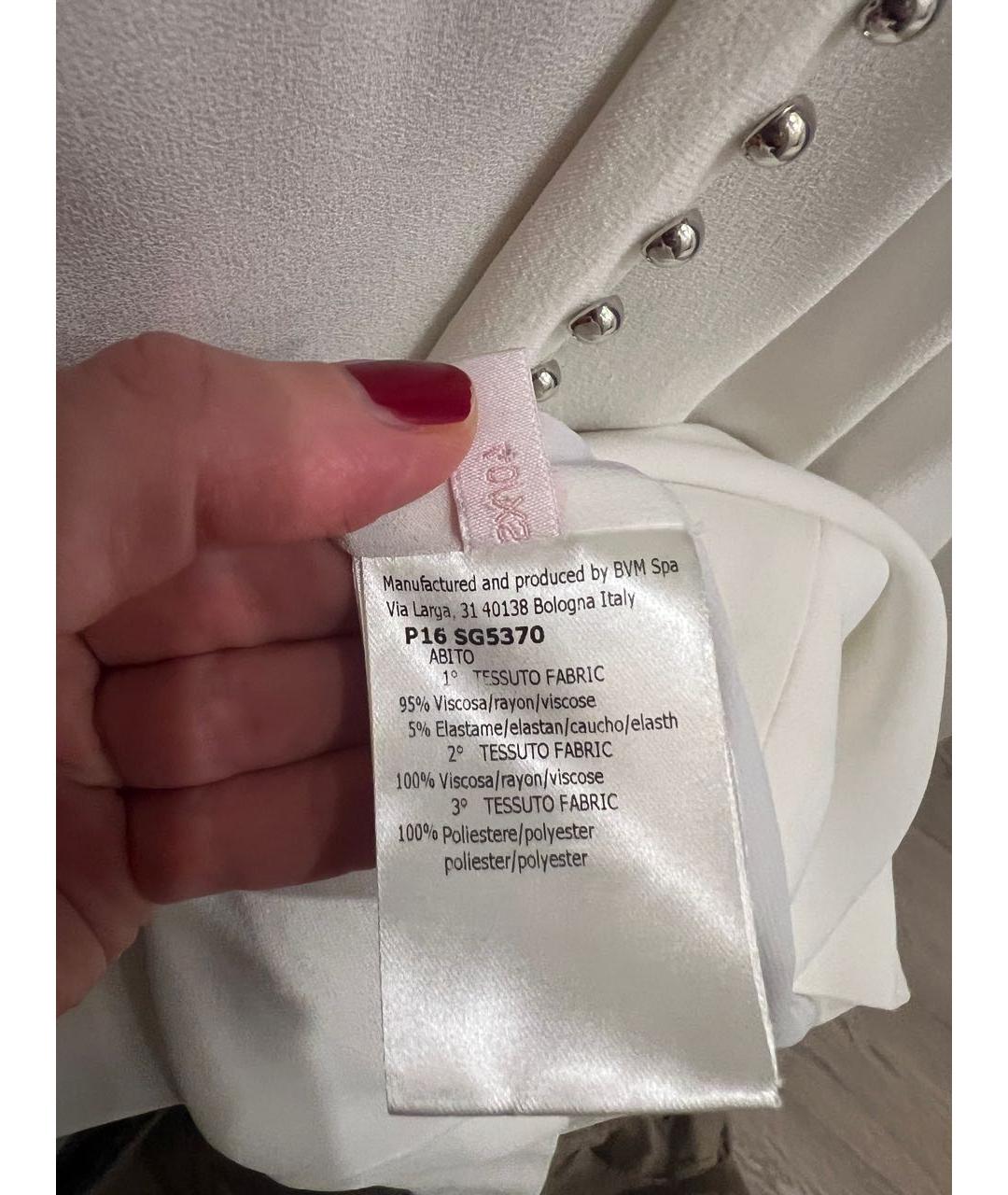 GIAMBA Белое полиэстеровое коктейльное платье, фото 4