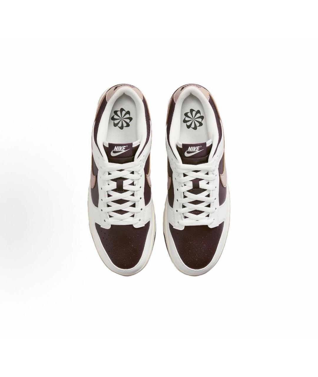 NIKE Коричневые кожаные низкие кроссовки / кеды, фото 4