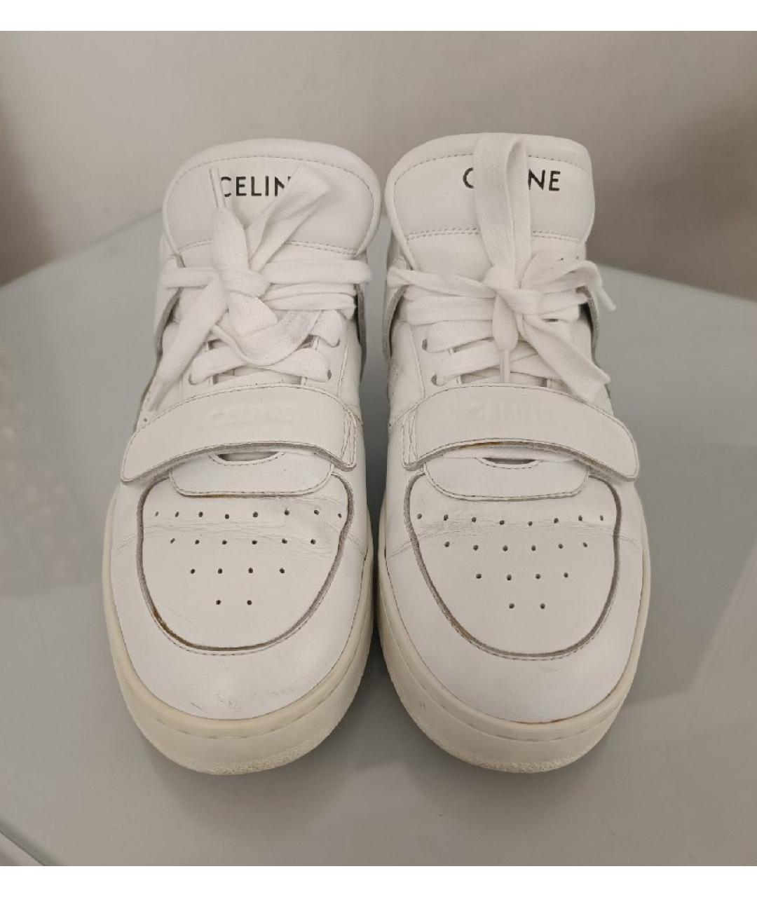 CELINE Белые кожаные кеды, фото 2