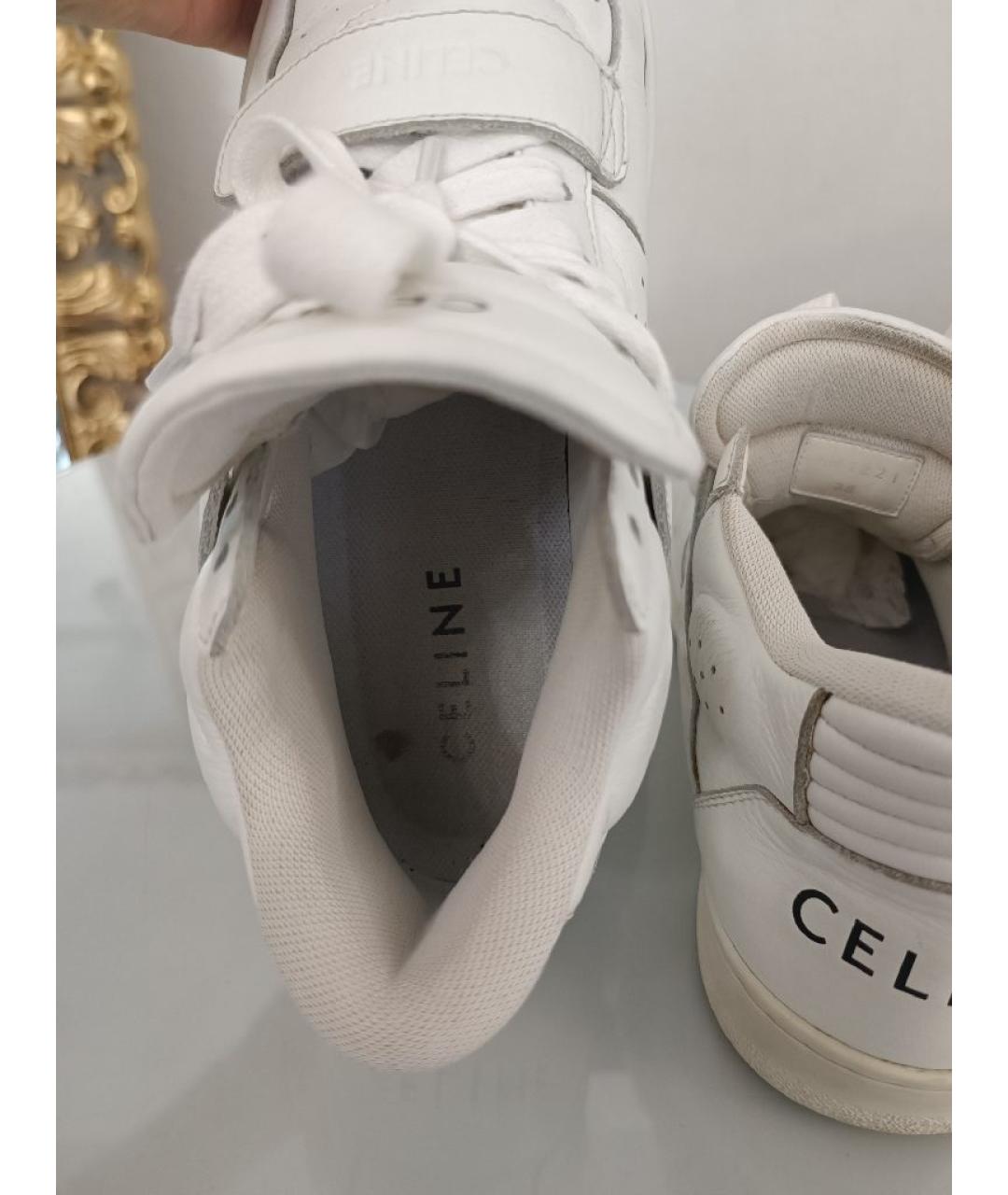 CELINE Белые кожаные кеды, фото 5