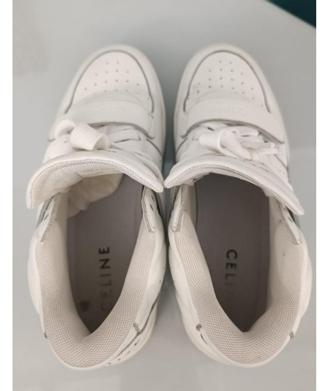CELINE Белые кожаные кеды, фото 3