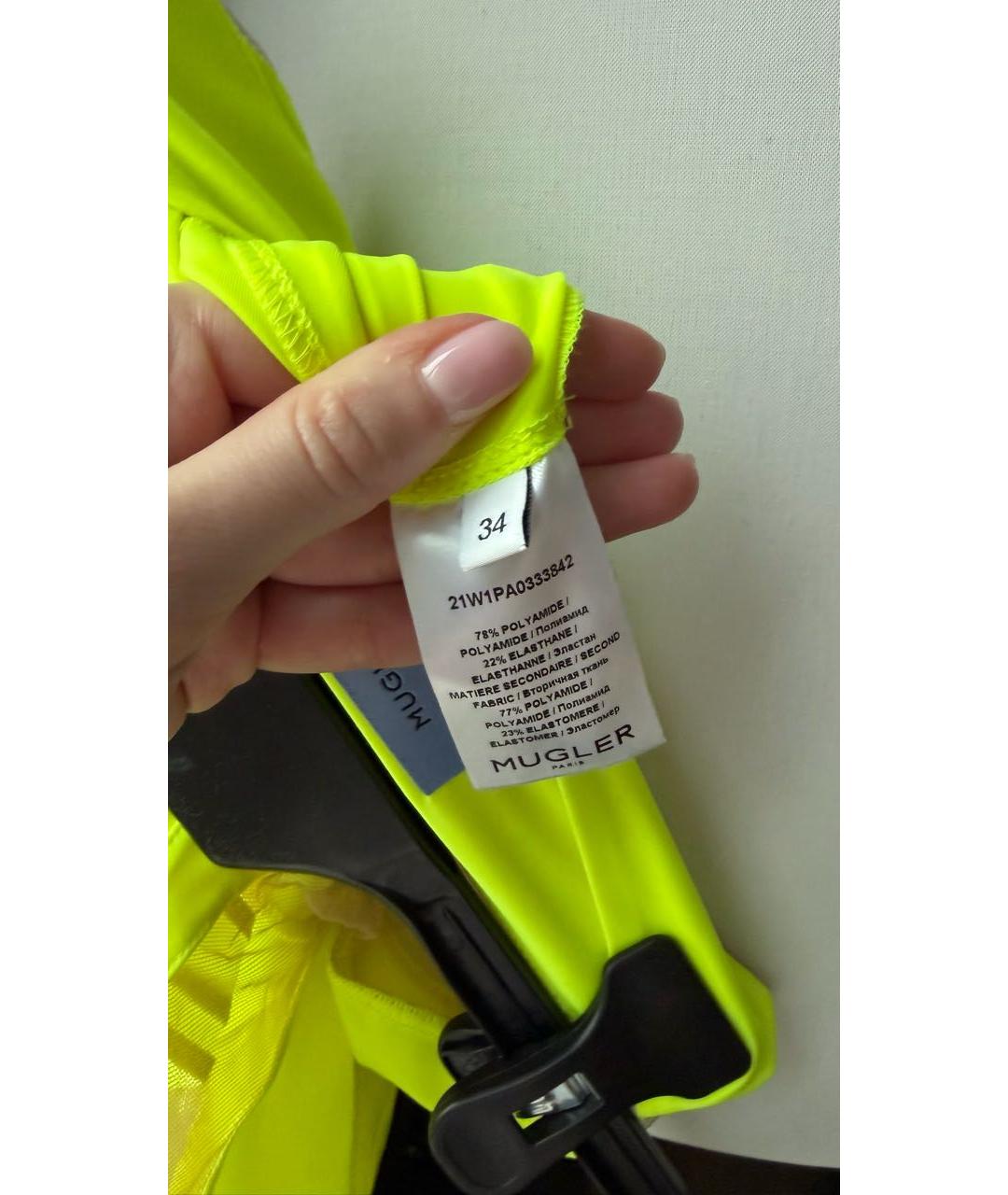 MUGLER Желтые леггинсы и велосипедки, фото 4