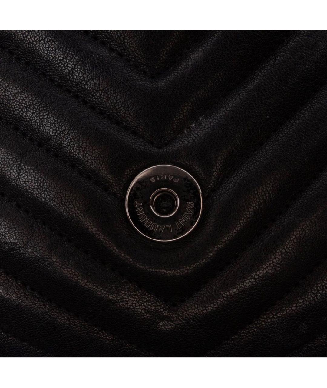 SAINT LAURENT Черная кожаная сумка через плечо, фото 6