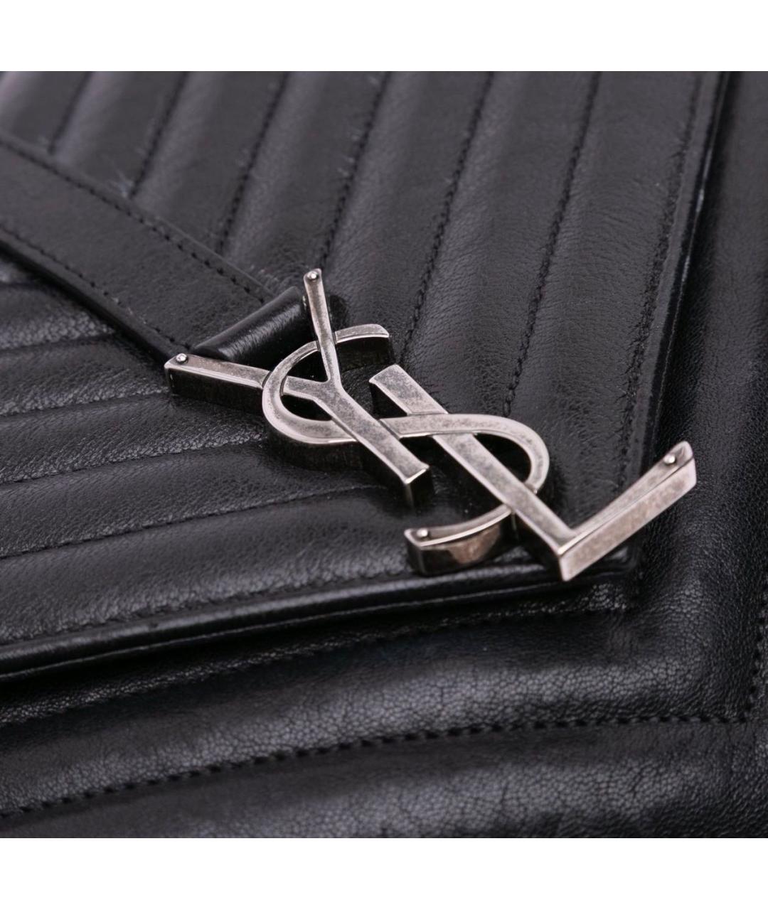 SAINT LAURENT Черная кожаная сумка через плечо, фото 7