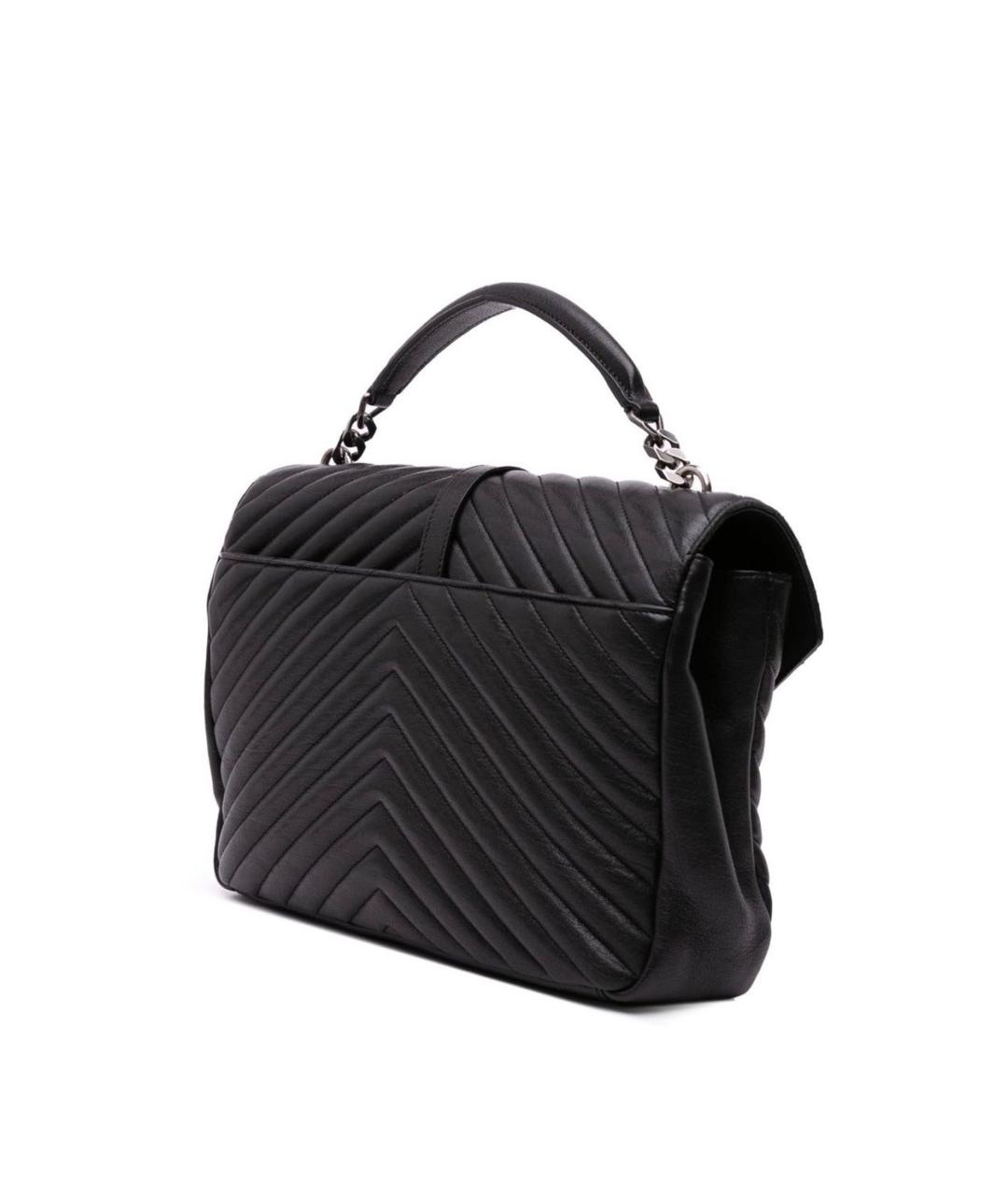 SAINT LAURENT Черная кожаная сумка через плечо, фото 2