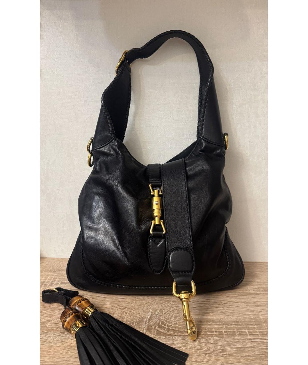 GUCCI Черная кожаная сумка через плечо, фото 3