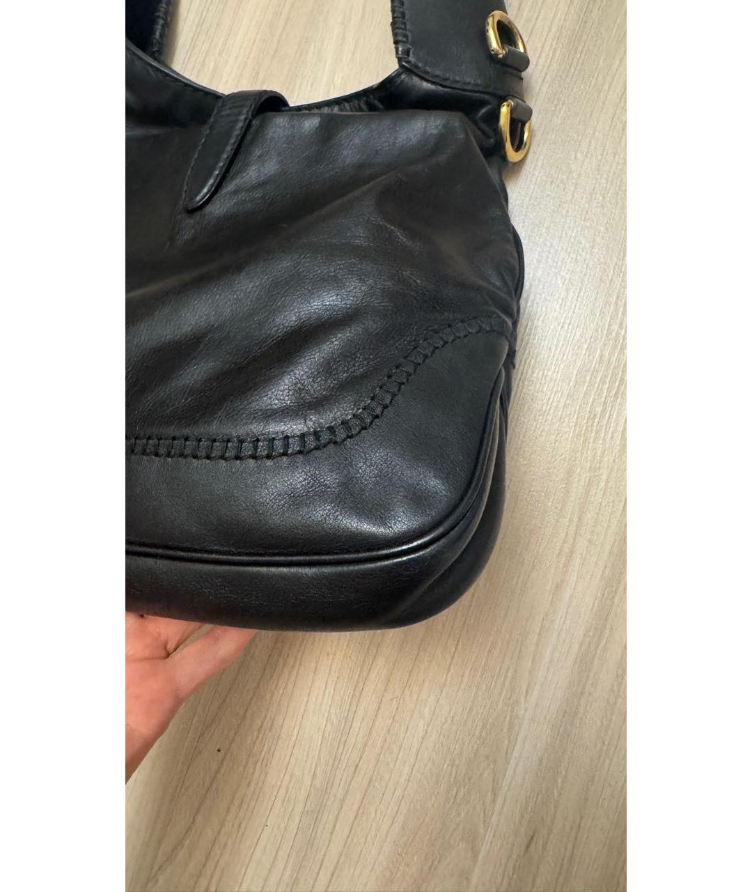 GUCCI Черная кожаная сумка через плечо, фото 5