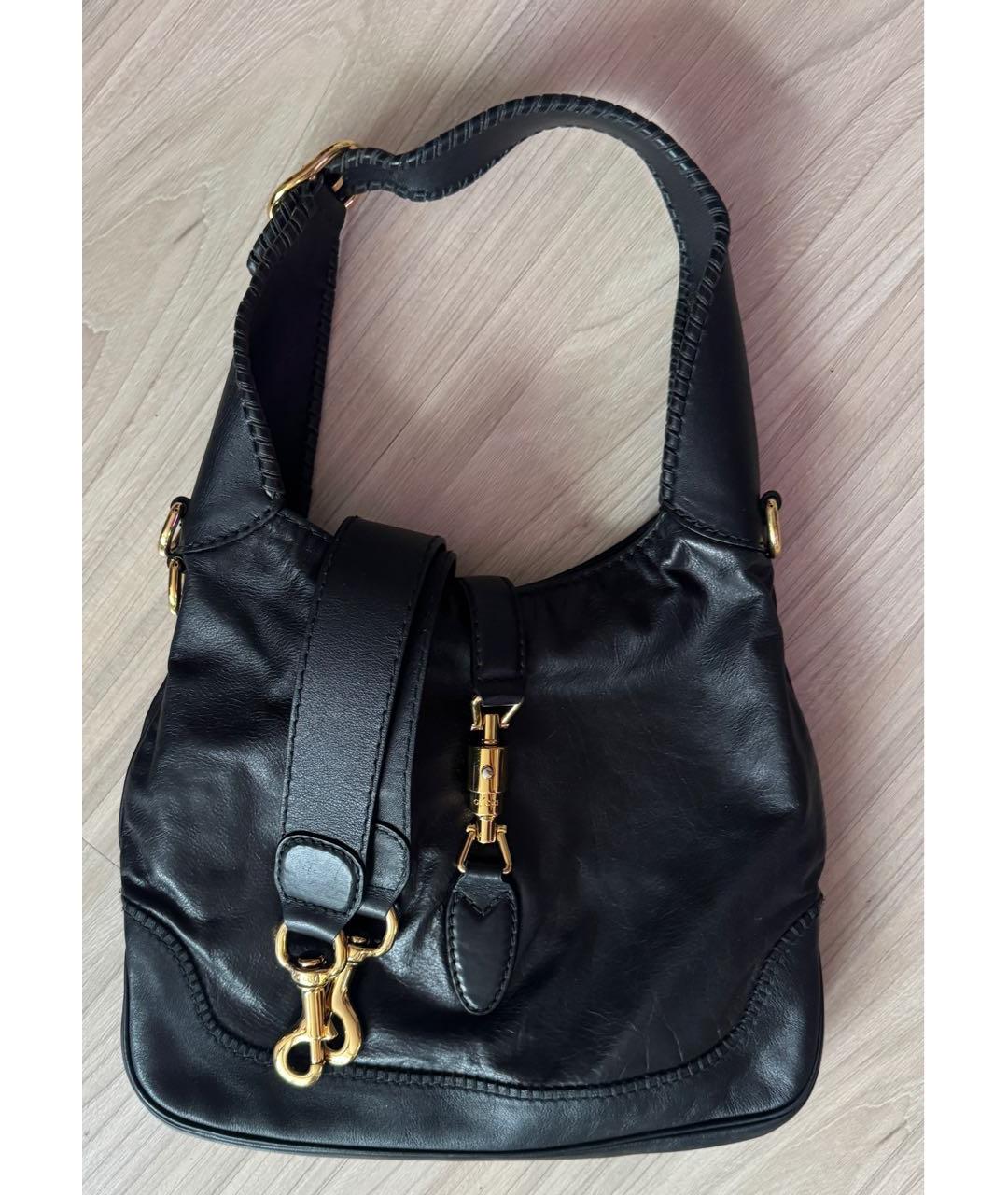 GUCCI Черная кожаная сумка через плечо, фото 9
