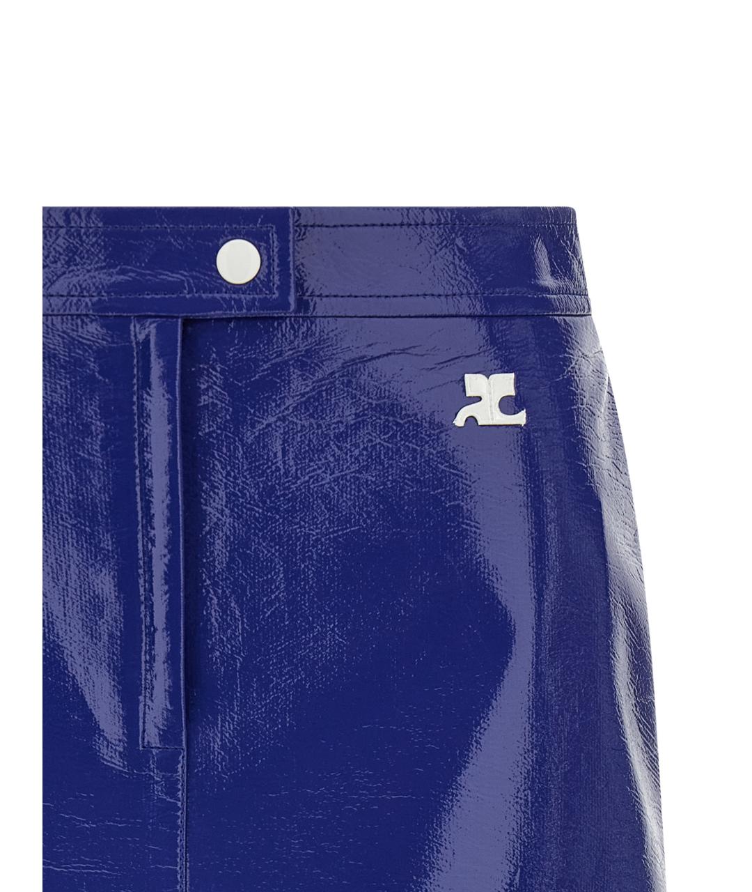 COURREGES Синяя хлопковая юбка мини, фото 3