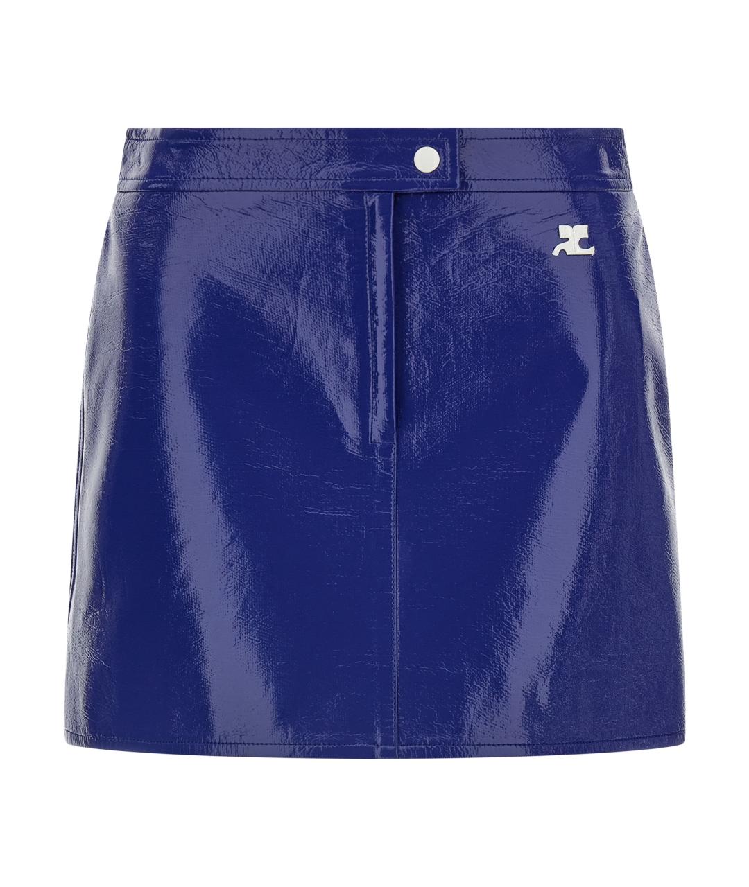 COURREGES Синяя хлопковая юбка мини, фото 1