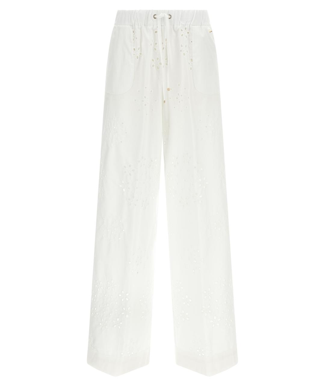 HERNO Белые хлопковые прямые брюки, фото 1