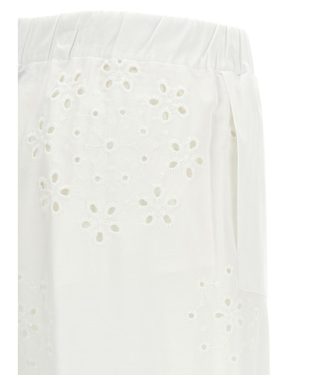 HERNO Белые хлопковые прямые брюки, фото 4