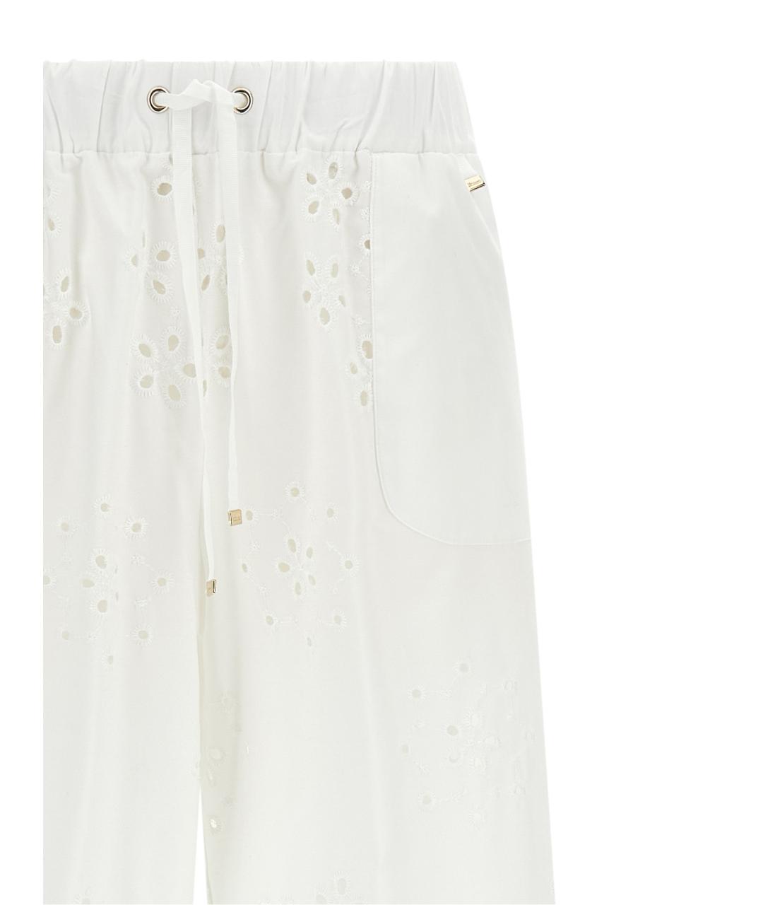 HERNO Белые хлопковые прямые брюки, фото 3