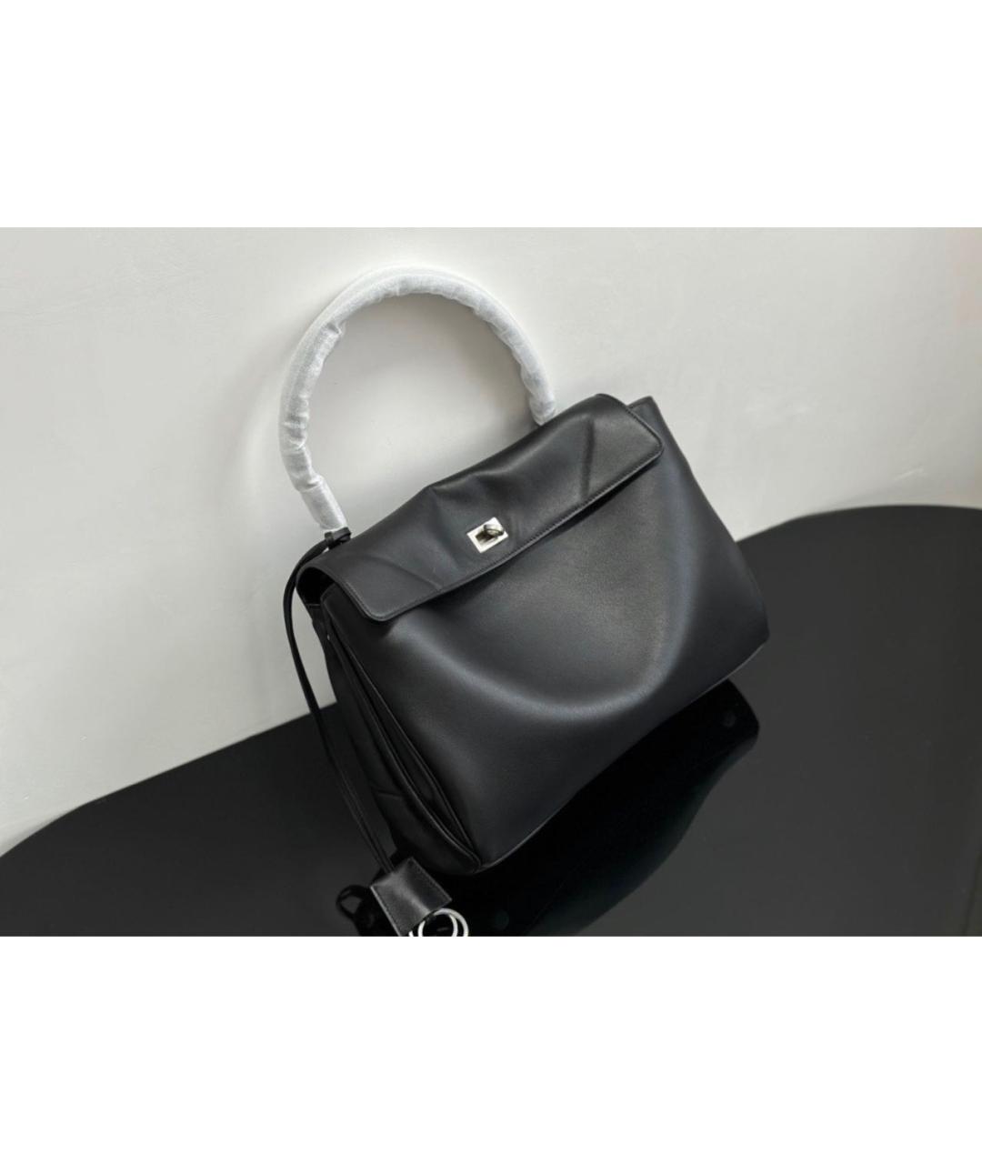 BALENCIAGA Черная кожаная сумка с короткими ручками, фото 6